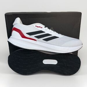 Adidas Runfalcon 5 Men's Sz 11 White Black Red Scarlet Jog Walk Shoes IE8818 New